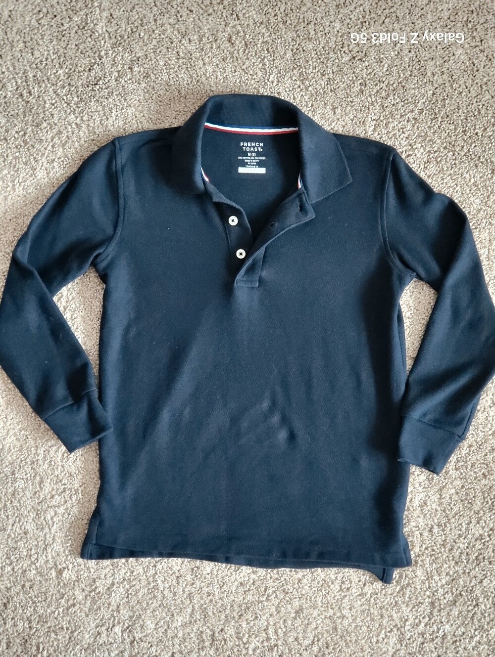 ♥️EUC♥️ French Toast Girls Navy Long-Sleeve Uniform Polo Shirt
